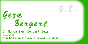 geza bergert business card